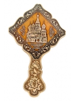 Зеркало квадратное с берестой ❉ Храмы г. Москва