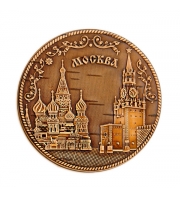 Зеркало круглое с берестой ❉ Кремль